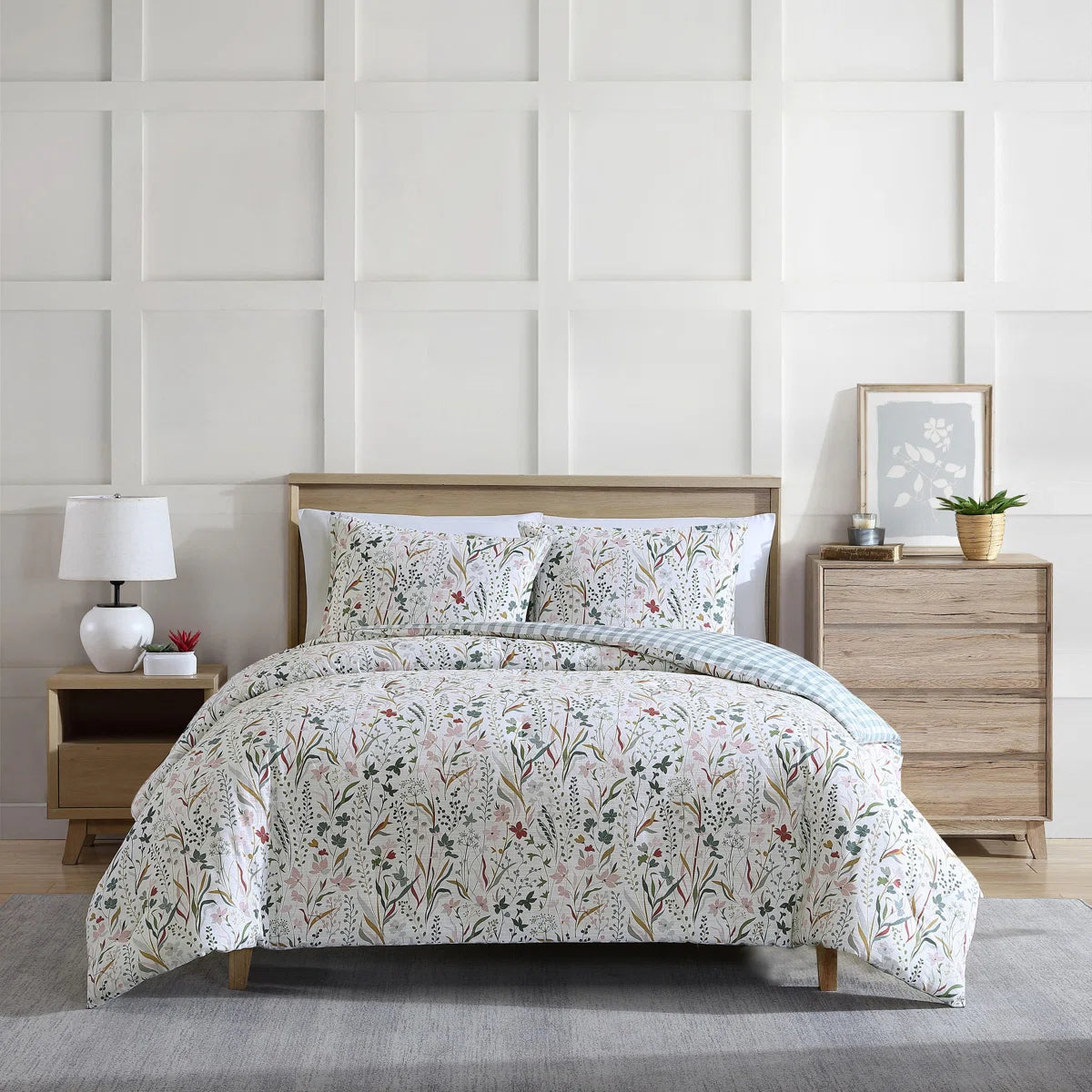 Woodland Forest Cotton Reversible Pink Comforter Set