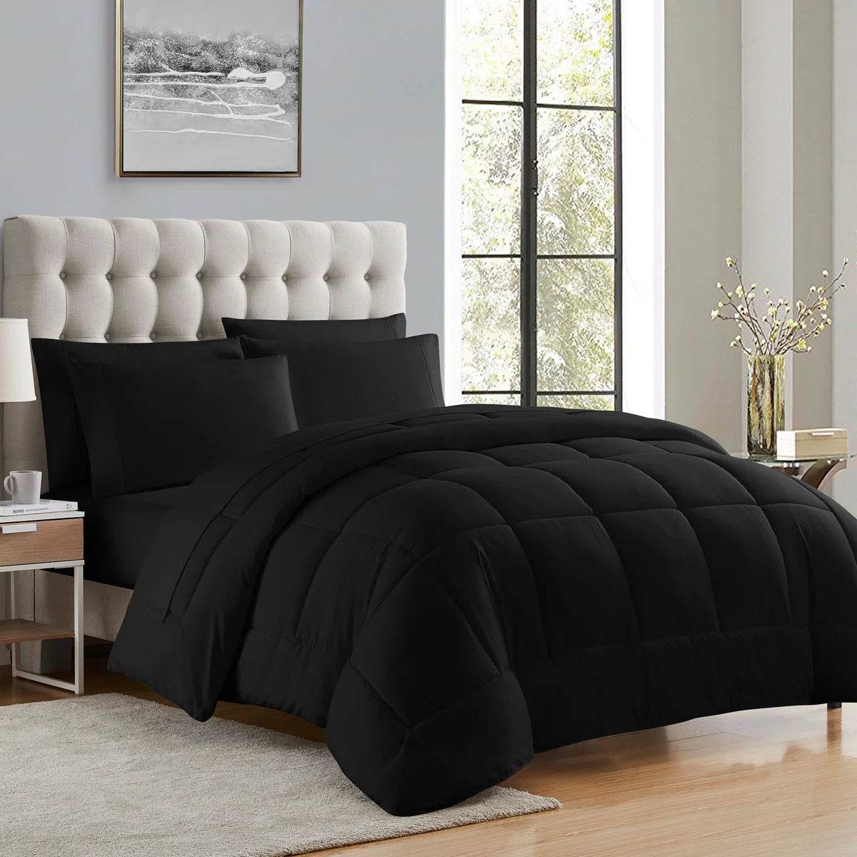 All Season Bed-in-A-Bag 5pc/7pc Solid Color Comforter & Sheet Set Ultra Soft Bedding by Sweet Home Collection