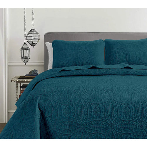 Austin Microfiber Reversible 3-Piece Coverlet / Bedspread Set