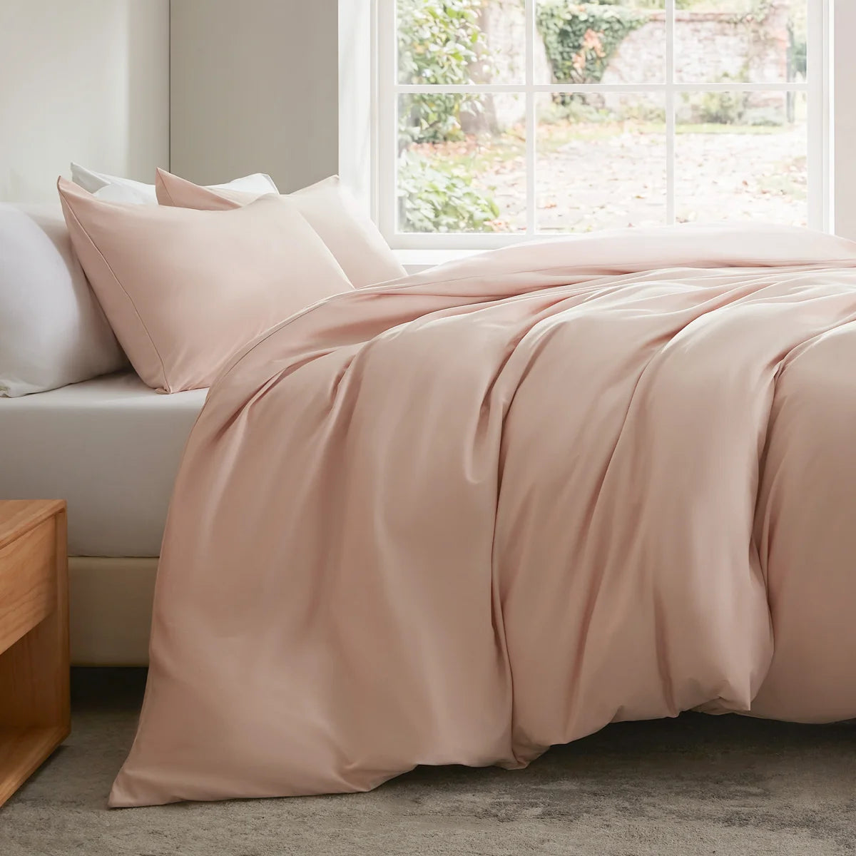 Reversible Cotton Jersey Duvet Cover Set All Season Bedding (Set of 4)