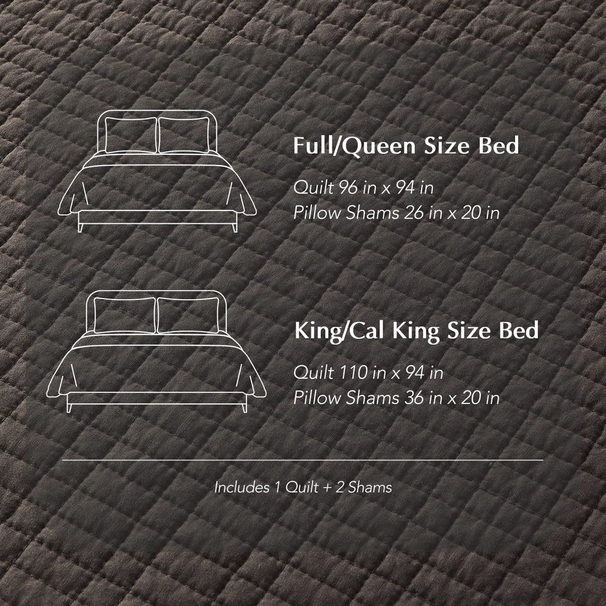100% Cotton Quilt, Pre-Washed Modern Grid Stitch Lightweight Bedspread Coverlet For All Season, Oversized 3-Piece Quilt Set With 2 Pillow Shams