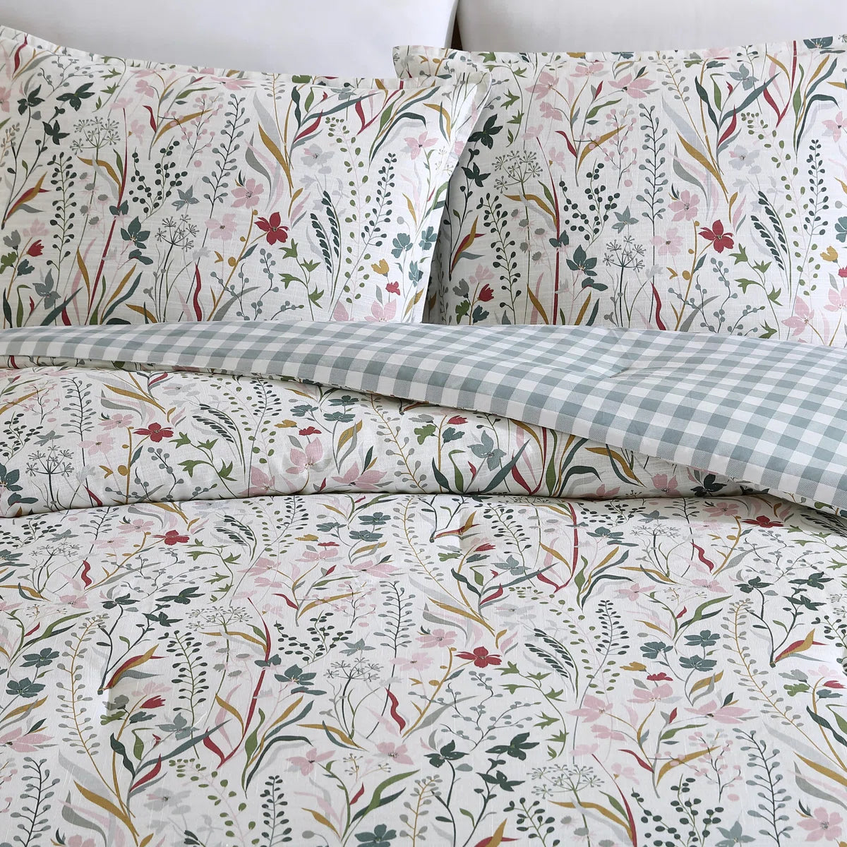 Woodland Forest Cotton Reversible Pink Comforter Set