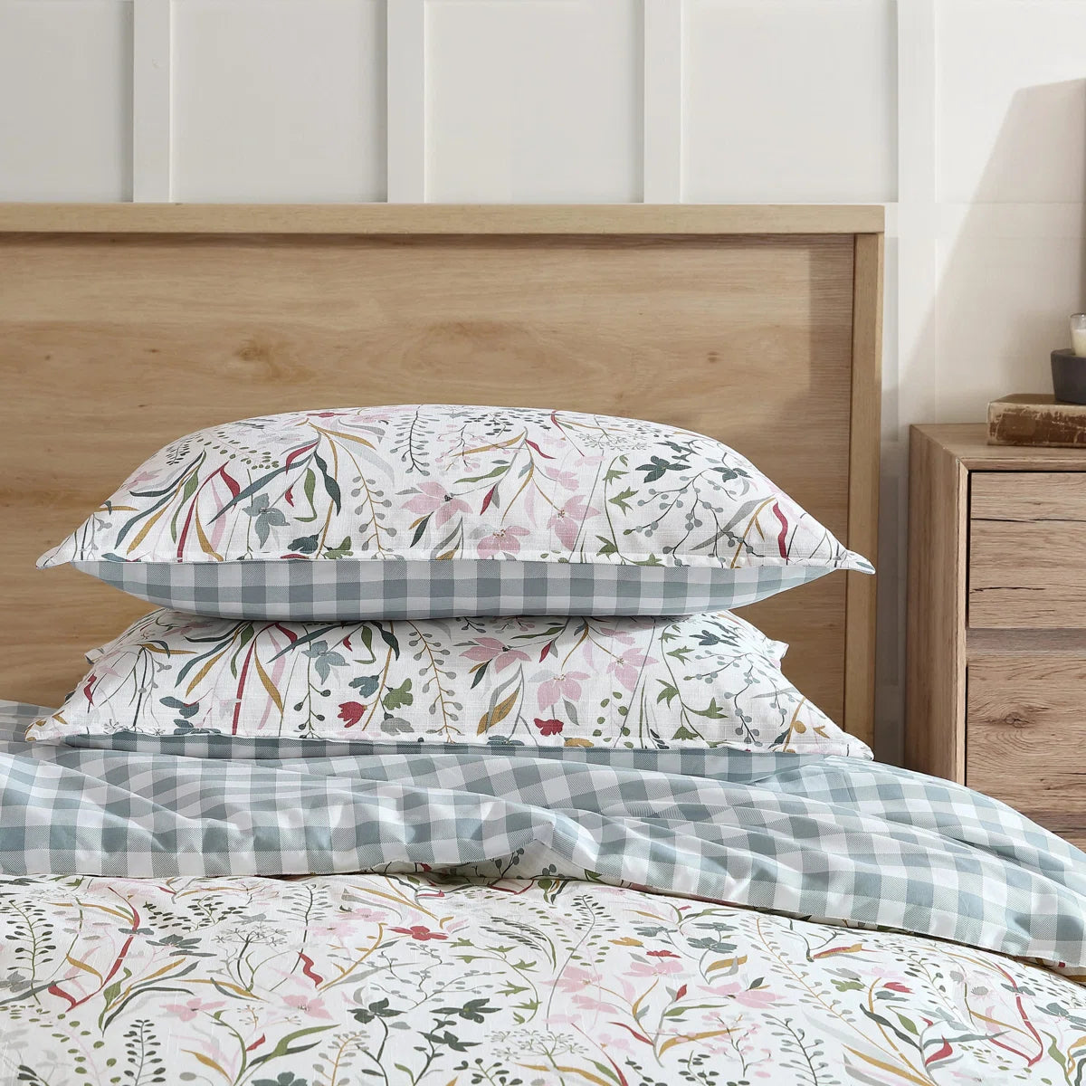 Woodland Forest Cotton Reversible Pink Comforter Set