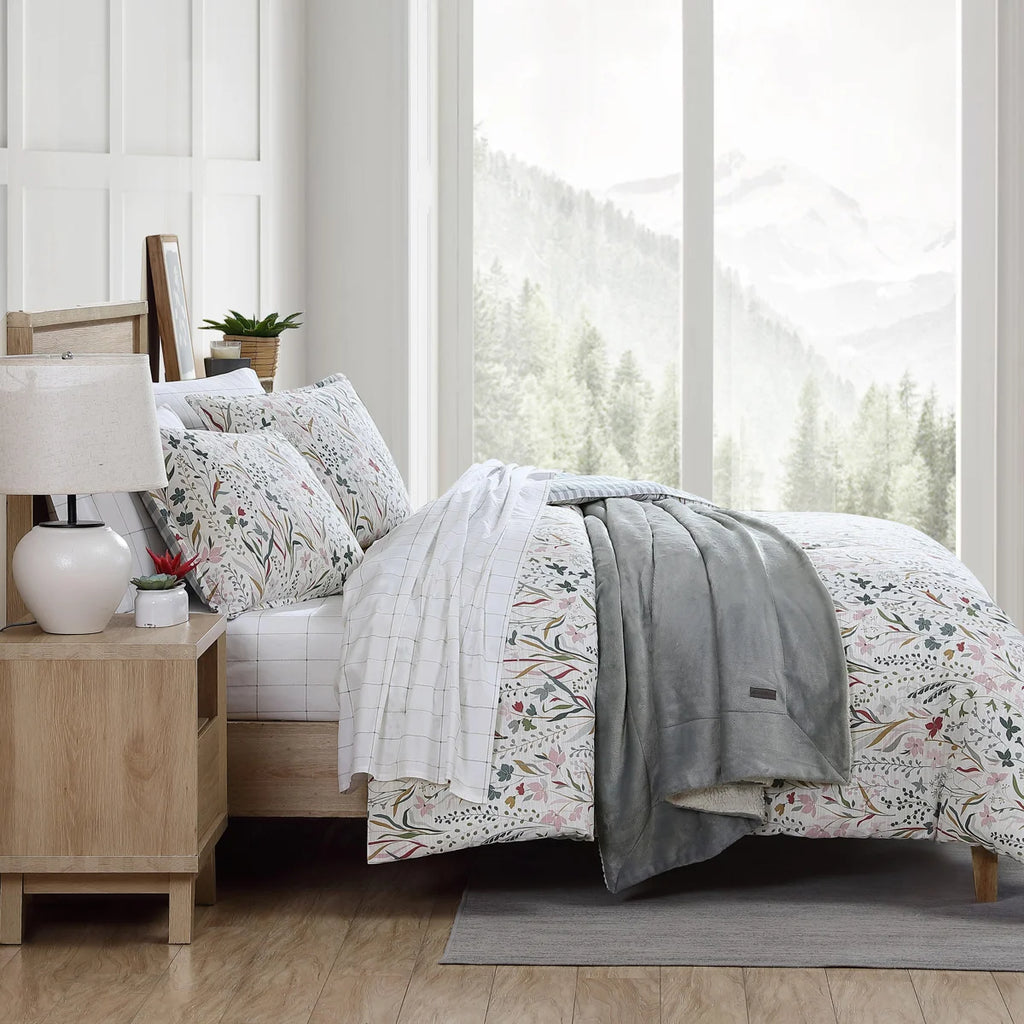 Woodland Forest Cotton Reversible Pink Comforter Set